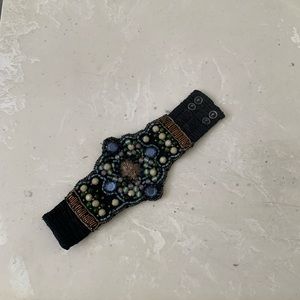 Blue, black and gold stretch bracelet. Excellent condition.